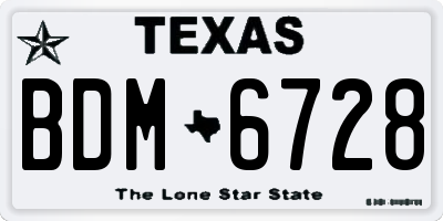 TX license plate BDM6728
