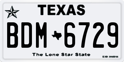 TX license plate BDM6729