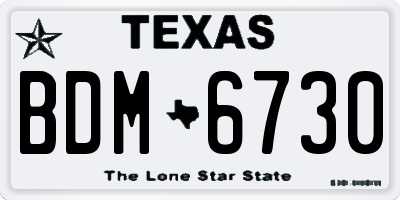 TX license plate BDM6730
