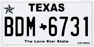 TX license plate BDM6731