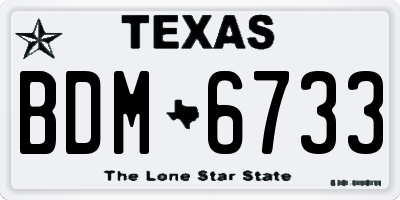 TX license plate BDM6733