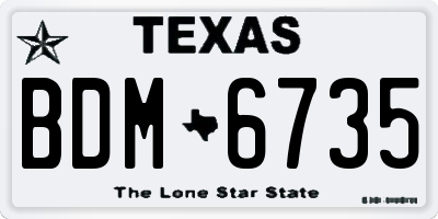 TX license plate BDM6735