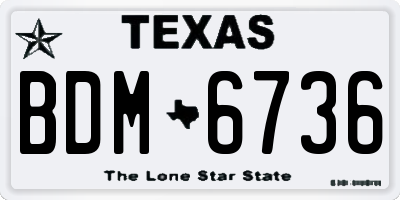 TX license plate BDM6736