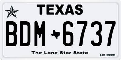 TX license plate BDM6737