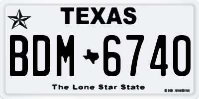 TX license plate BDM6740