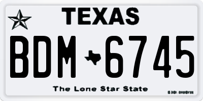TX license plate BDM6745