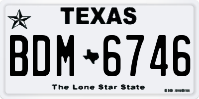 TX license plate BDM6746