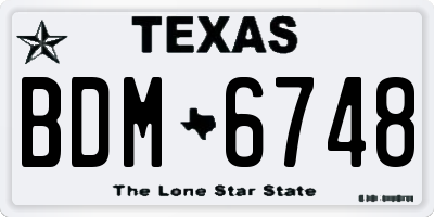 TX license plate BDM6748