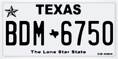 TX license plate BDM6750