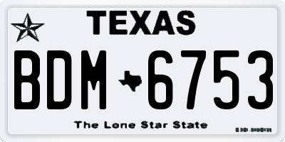 TX license plate BDM6753