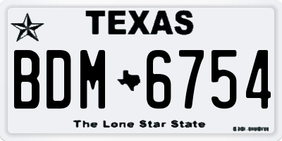 TX license plate BDM6754