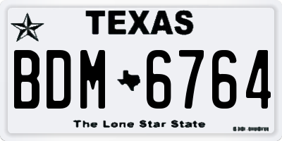 TX license plate BDM6764