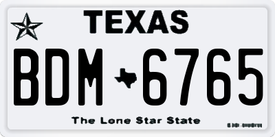 TX license plate BDM6765