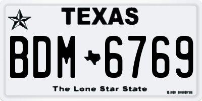 TX license plate BDM6769