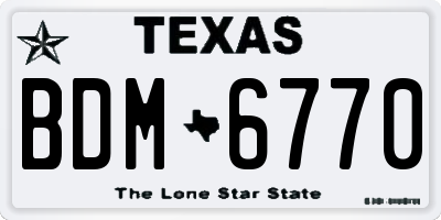 TX license plate BDM6770