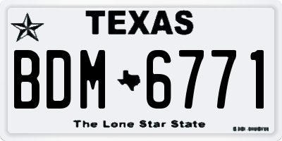 TX license plate BDM6771