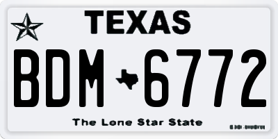 TX license plate BDM6772