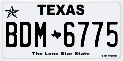 TX license plate BDM6775