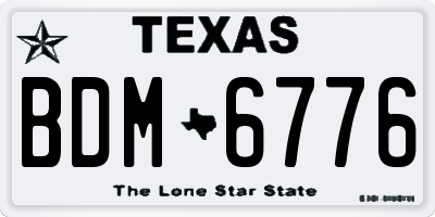 TX license plate BDM6776