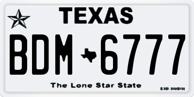 TX license plate BDM6777