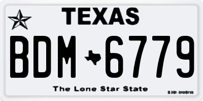 TX license plate BDM6779