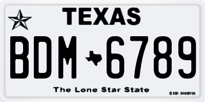 TX license plate BDM6789
