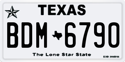 TX license plate BDM6790