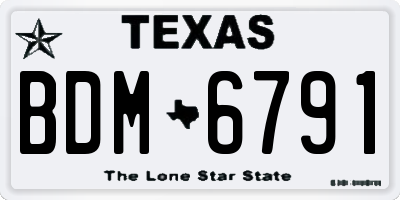 TX license plate BDM6791