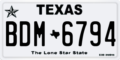 TX license plate BDM6794
