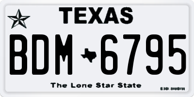 TX license plate BDM6795