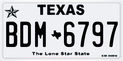 TX license plate BDM6797