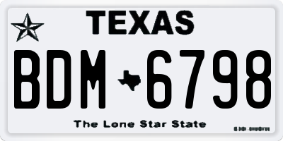 TX license plate BDM6798