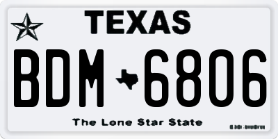 TX license plate BDM6806