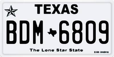 TX license plate BDM6809