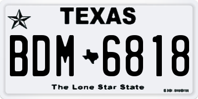 TX license plate BDM6818