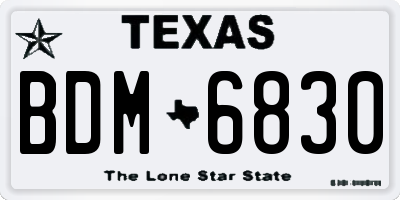 TX license plate BDM6830