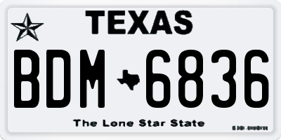 TX license plate BDM6836