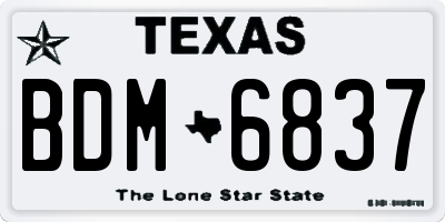 TX license plate BDM6837