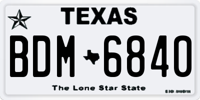 TX license plate BDM6840