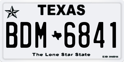 TX license plate BDM6841