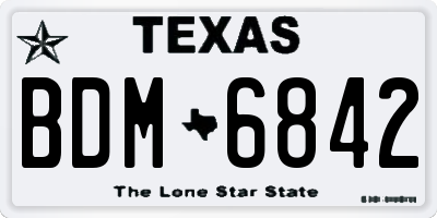 TX license plate BDM6842