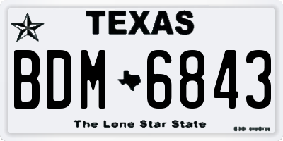 TX license plate BDM6843