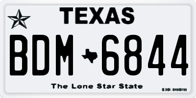 TX license plate BDM6844