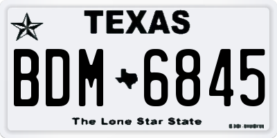 TX license plate BDM6845