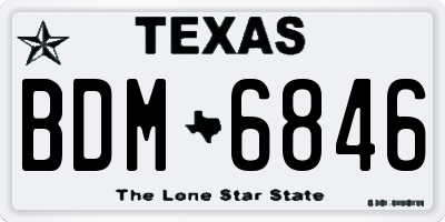 TX license plate BDM6846