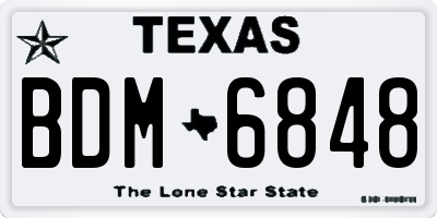 TX license plate BDM6848