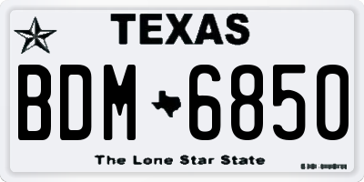TX license plate BDM6850
