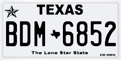 TX license plate BDM6852