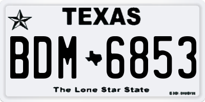 TX license plate BDM6853
