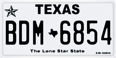 TX license plate BDM6854